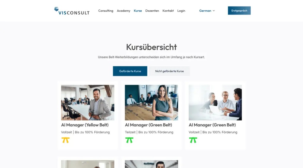 Screenshot einer Lernplattform mit Kursübersicht und Zertifikaten
