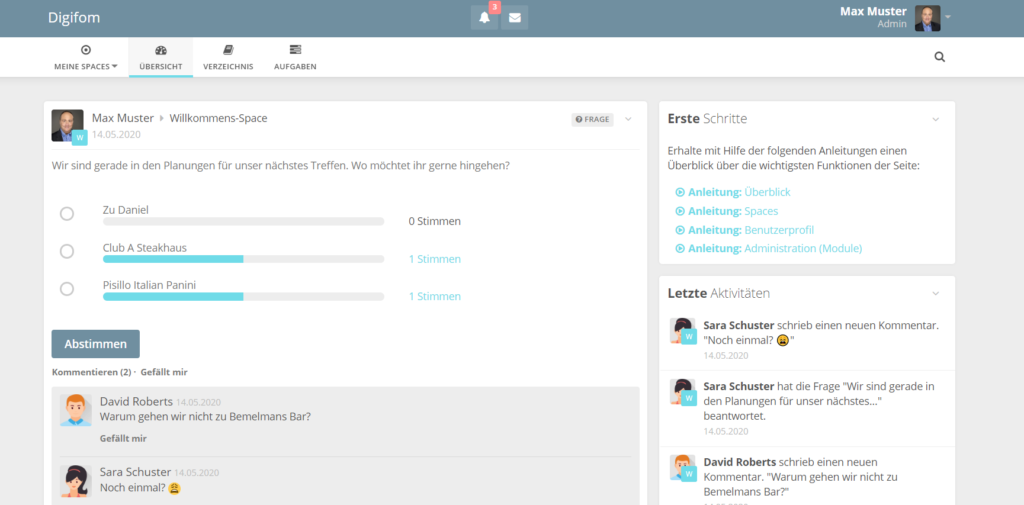 social Intranet Screenshot